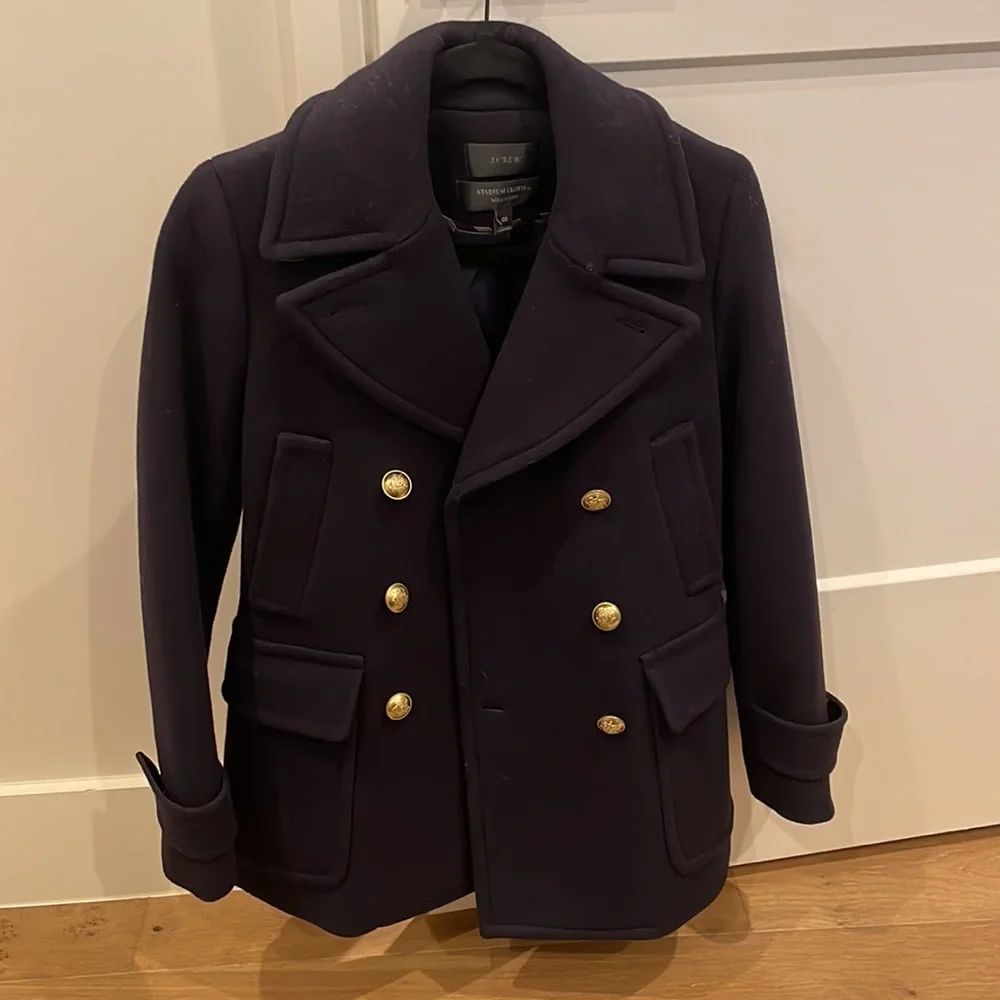 J Crew navy pea coat - Picture 2 of 4